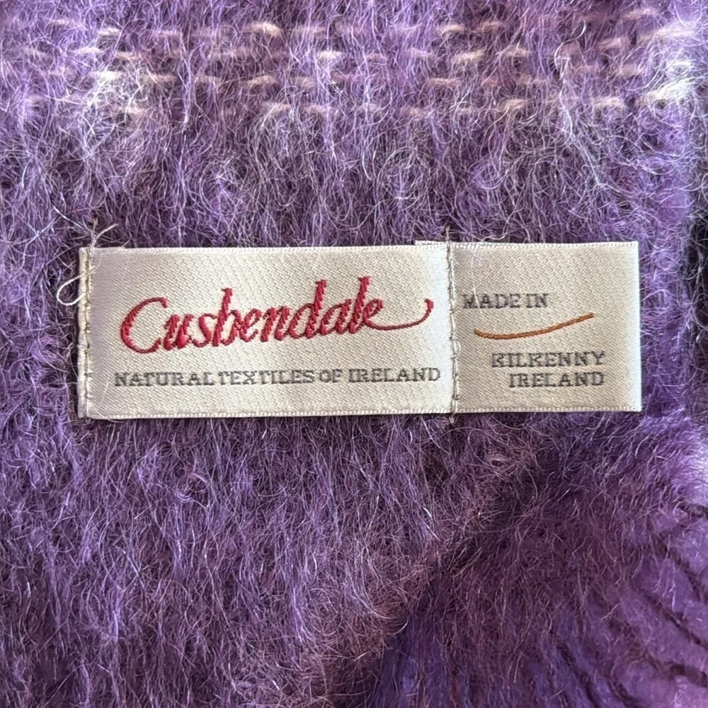 Cusbendale Natural Textiles of Ireland Wool Scarf Fringe Plaid Outdoor Winter